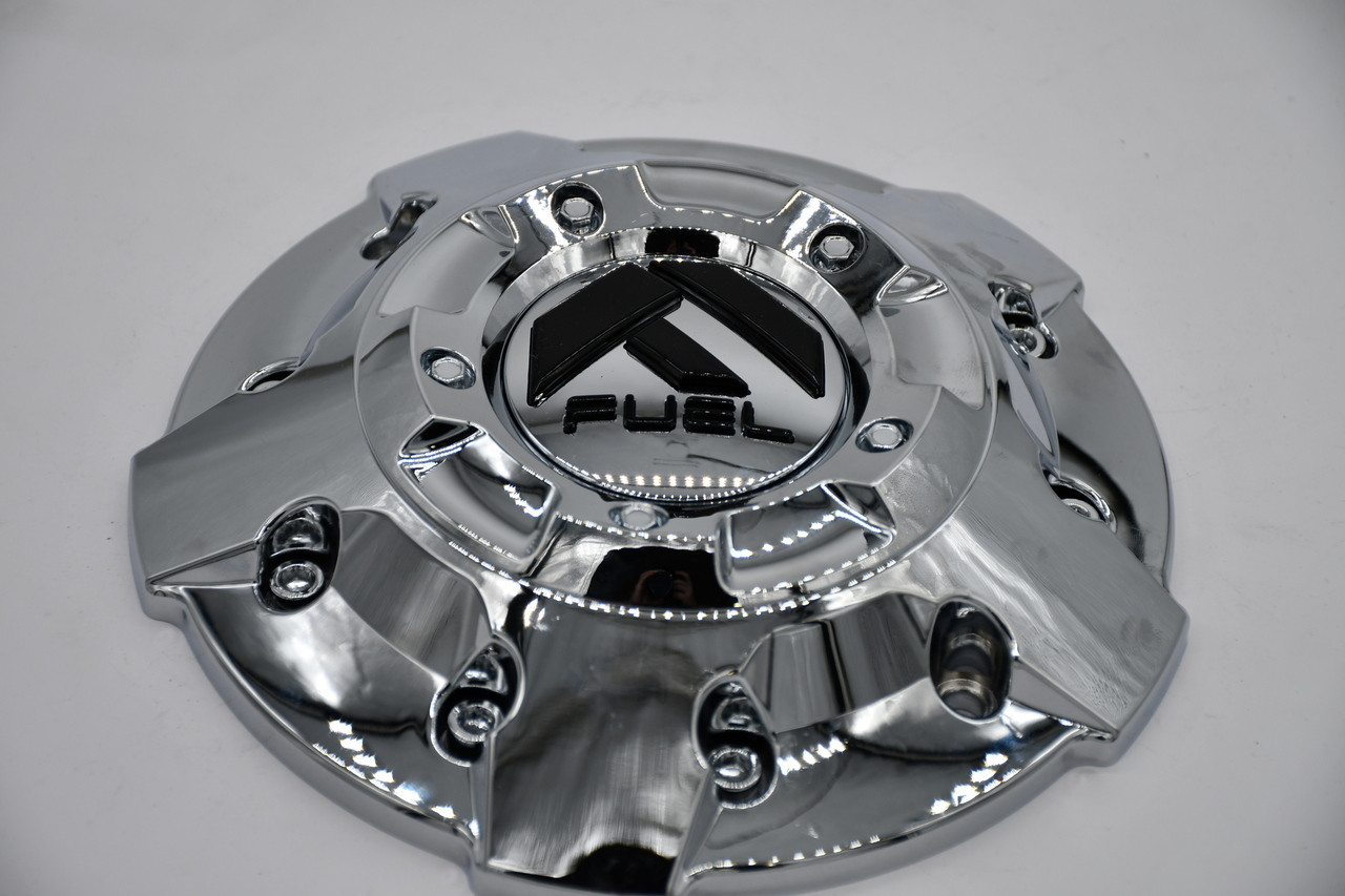 Fuel Chrome Black Gloss Logo Wheel Center Cap Hub Cap 1003-81 7.3"