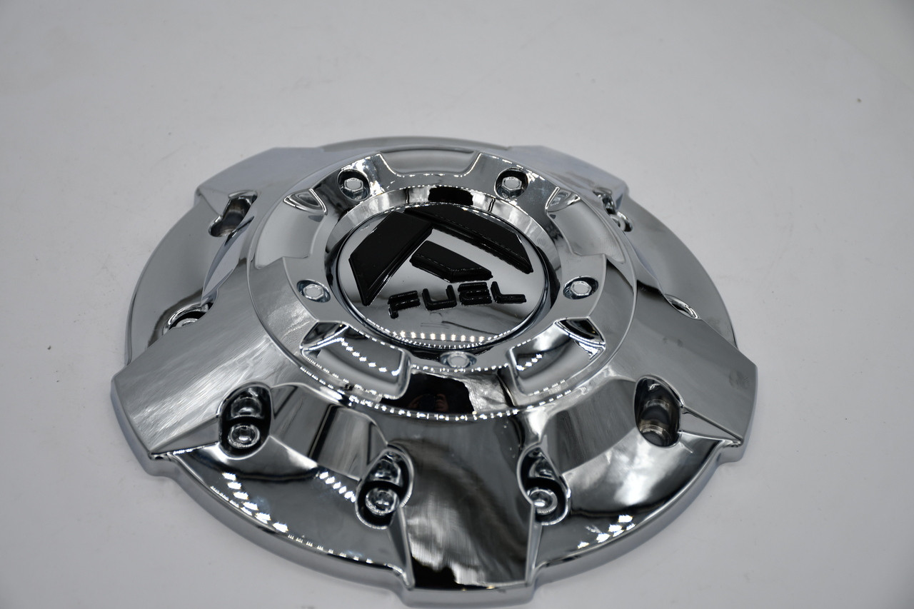 Fuel Chrome Black Gloss Logo Wheel Center Cap Hub Cap 1003-81 7.3"