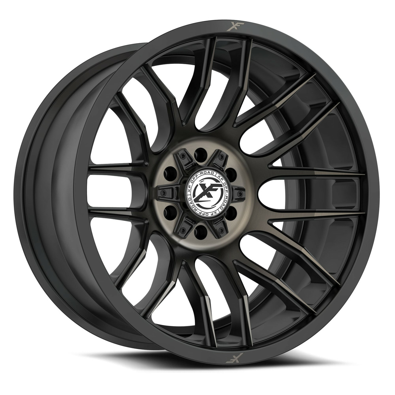17" XF Off-Road XF-232 Satin Black & Bronze Machined DDT 17x9 5x5 5x5.5 12mm Rim