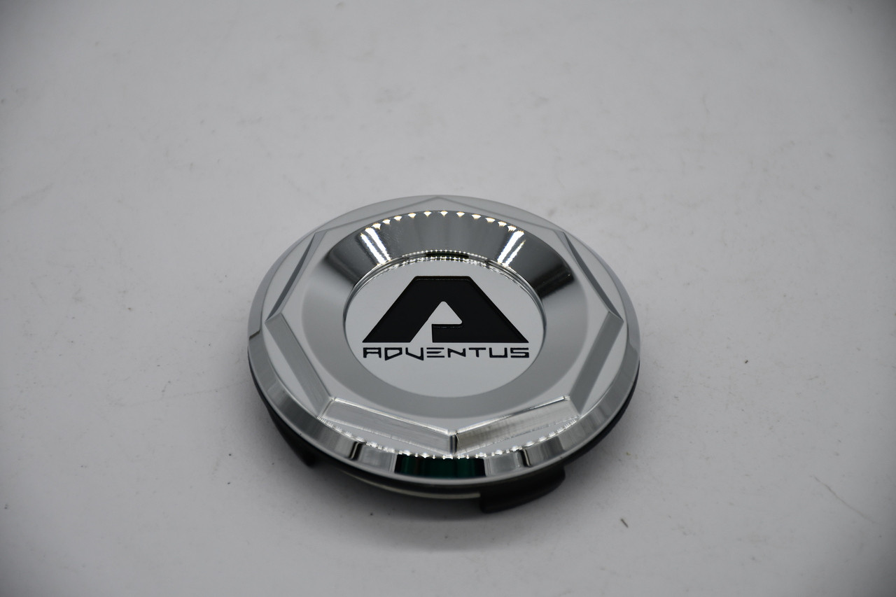 Adventus Chrome Black Logo Wheel Center Cap Hub Cap ADVCAPCHR 2.75"