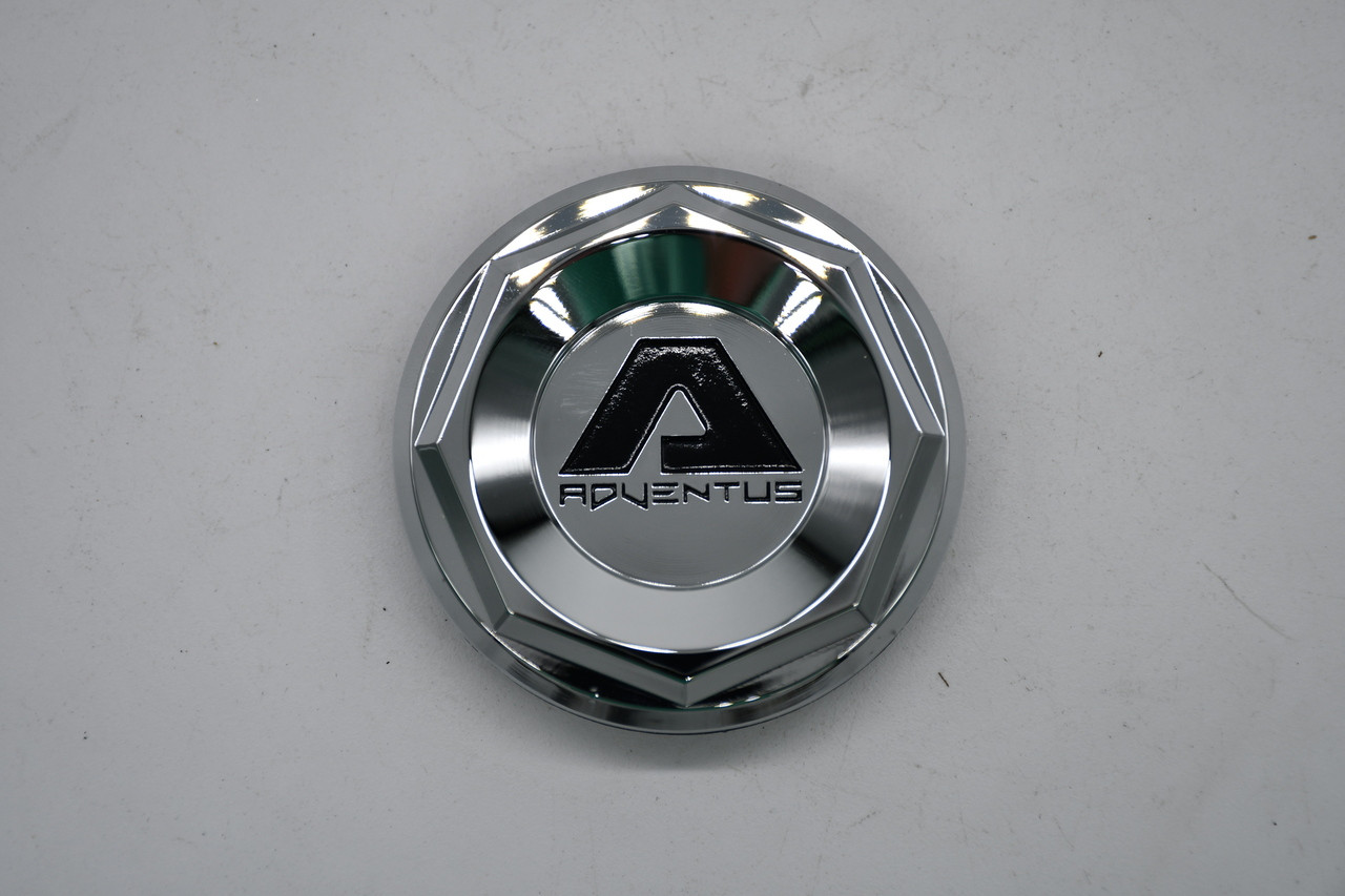 Adventus Chrome Black Logo Wheel Center Cap Hub Cap ADVCAPCHR 2.75"