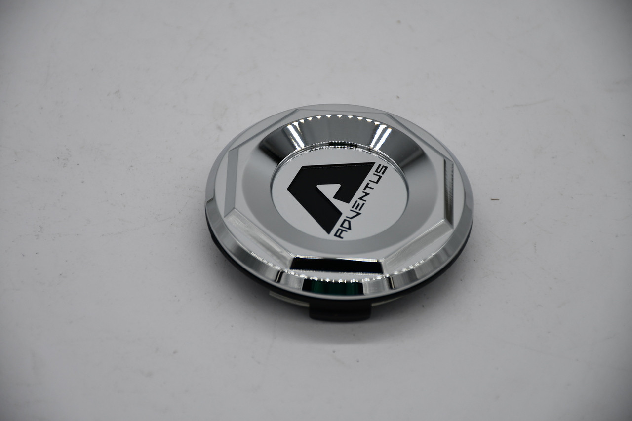 Adventus Chrome Black Logo Wheel Center Cap Hub Cap ADVCAPCHR 2.75"