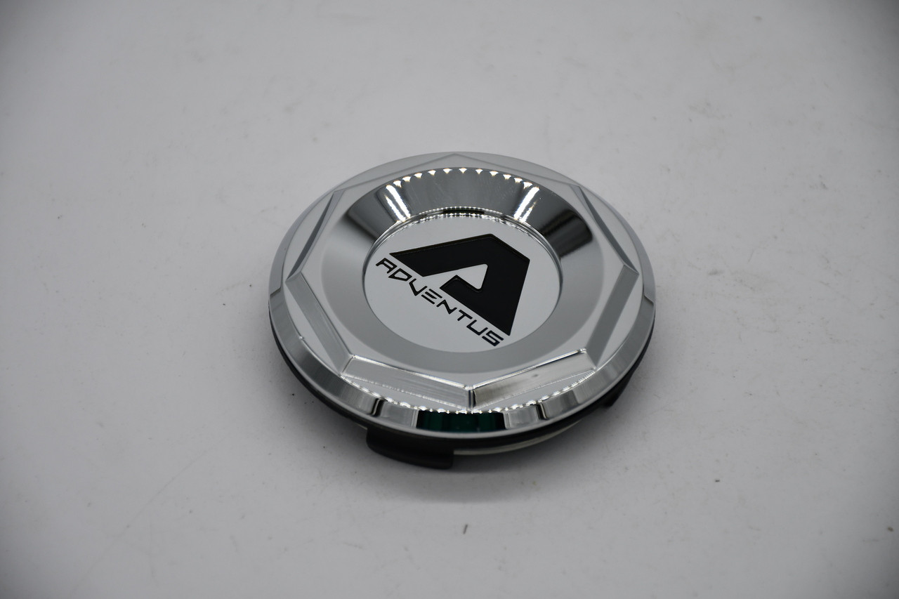 Adventus Chrome Black Logo Wheel Center Cap Hub Cap ADVCAPCHR 2.75"