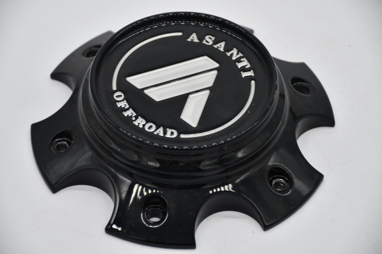 Asanti Gloss Black Chrome Logo Wheel Center Cap Hub Cap C-1006X135ABGB 5.5"