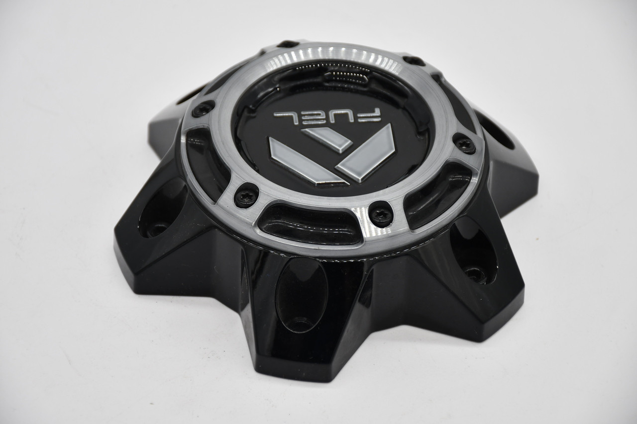 Fuel Gloss Black Chrome Logo Wheel Center Cap Hub Cap 1006-79GBT 5.8"