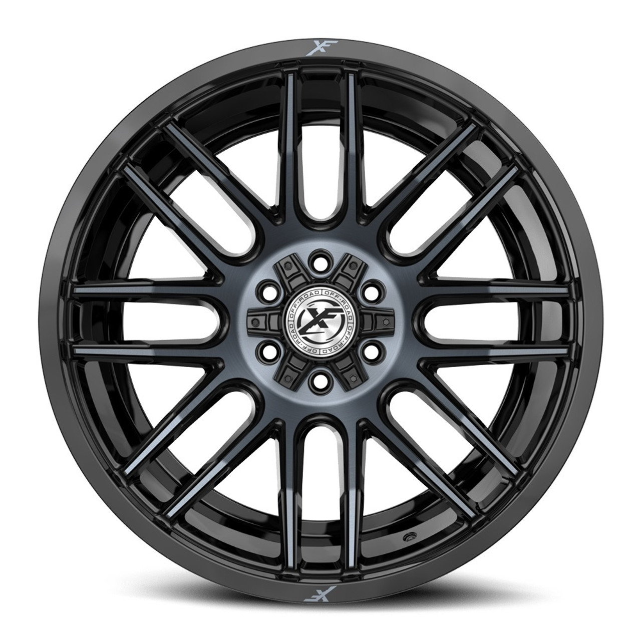 20" XF Off-Road XF-232 Gloss Black Machined Titanium DDT 20x9 5x5 5x5.5 12mm Rim