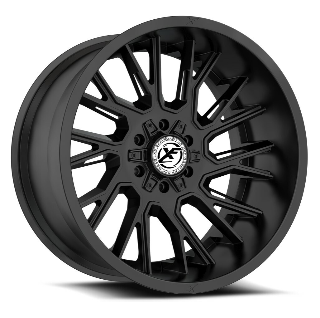 Set 4 17" XF Off-Road XF-230 Satin Black 17x9 Wheels 5x5 5x5.5 12mm Truck Rims
