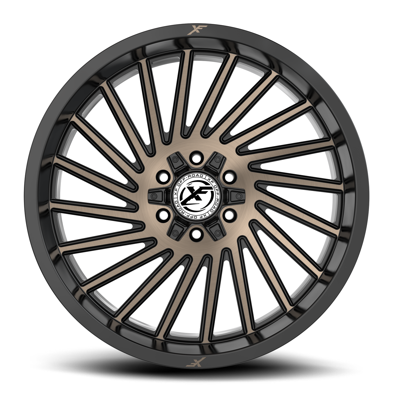 24" XF Off-Road XF-239 Black Bronze Machined DDT 24x12 6x135 6x5.5 -44mm Rim