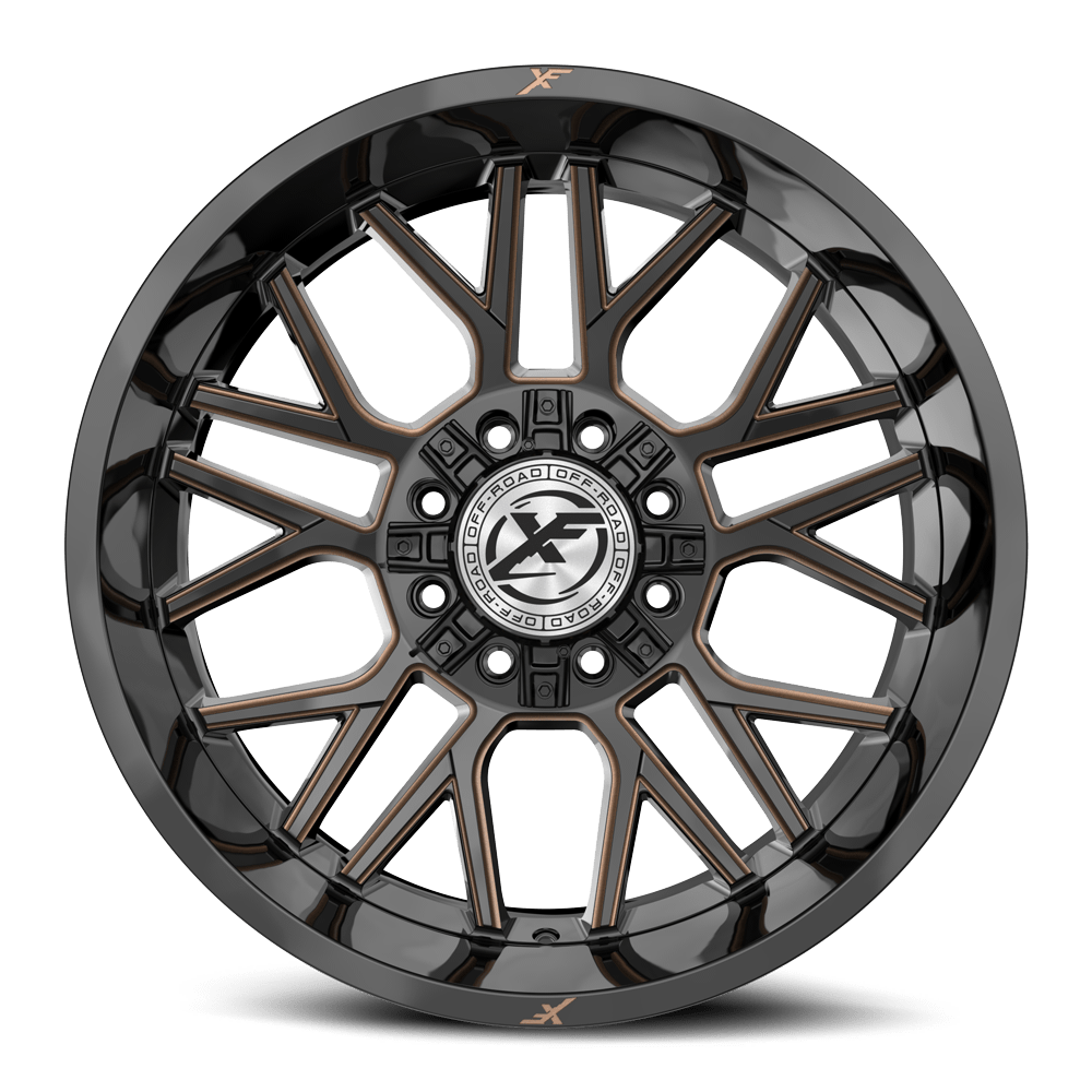 Set 4 20" XF Off-Road XF-235 Gloss Black Bronze Milled 20x10 6x135 6x5.5 -24mm