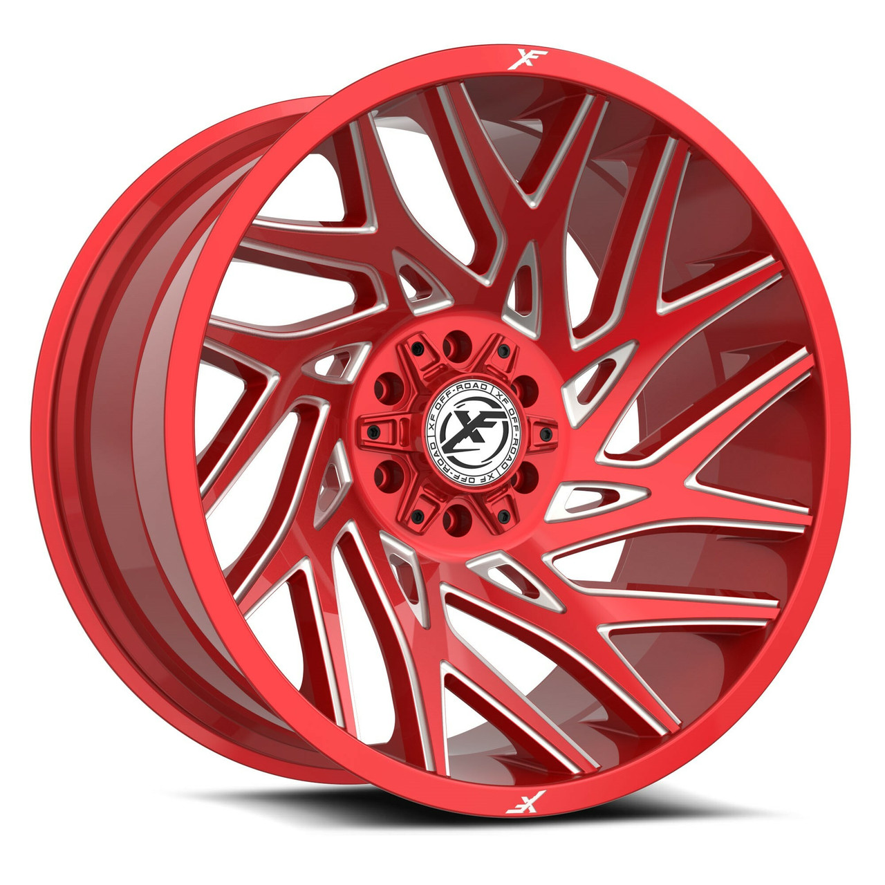 22" XF Off-Road XF-229 Anodized Red & Milled 22x12 Wheel 5x5 5x5.5 -44mm Rim