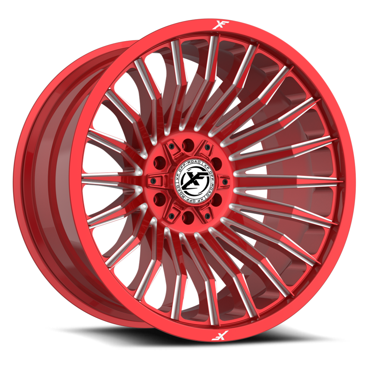 20" XF Off-Road XF-231 Anodized Red & Milled 20x10 Wheel 6x135 6x5.5 -12mm Rim