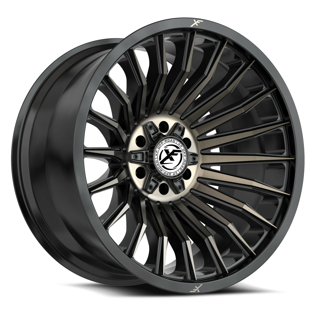 Set 4 17" XF Off-Road XF-231 Black Bronze Machined DDT 17x9 5x5 5x5.5 12mm Rims