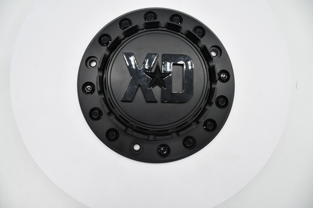XD Satin Black Gloss Black Logo Wheel Center Cap Hub Cap M-1052-S2 8.8"