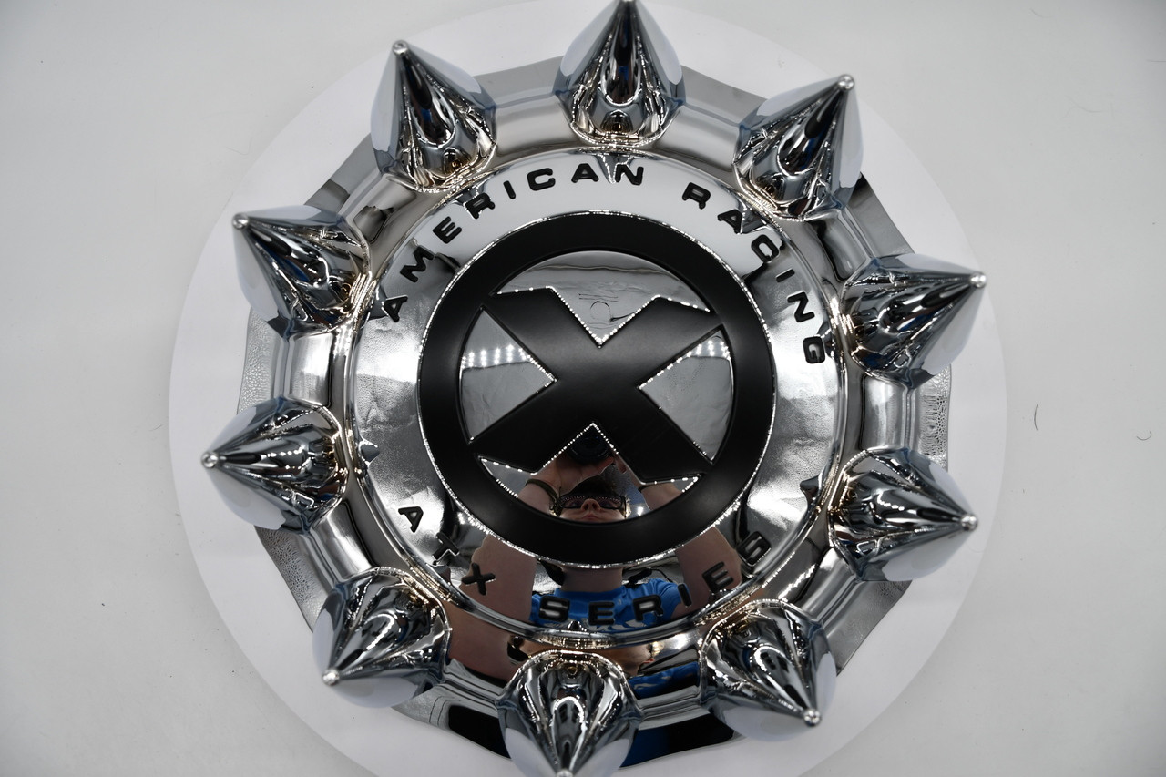 American Racing Chrome Satin Black Logo Wheel Center Cap Hub Cap AO1900401SPKC 13.5"