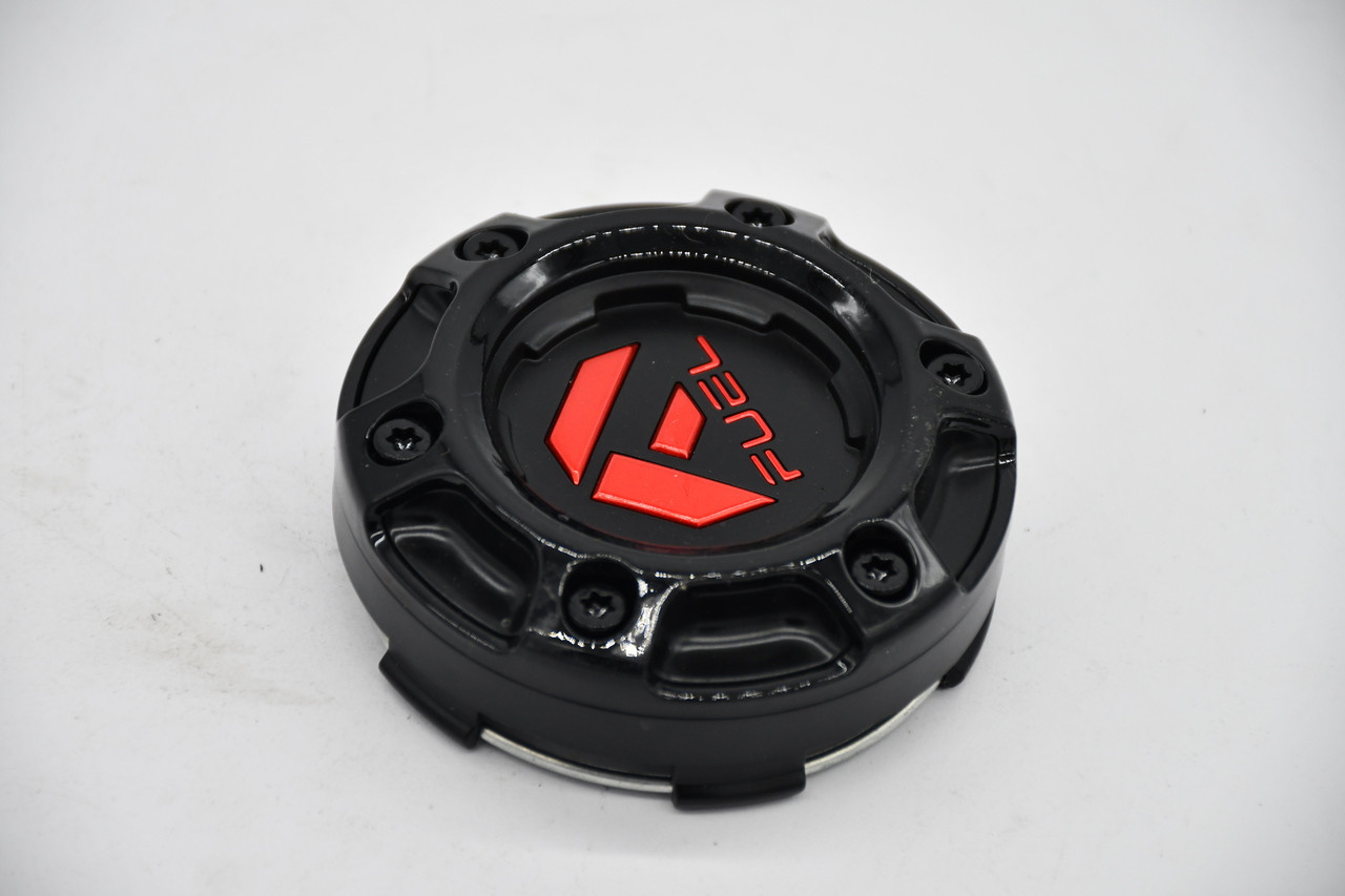 Fuel Gloss Black Gloss Red Logo Wheel Center Cap Hub Cap 1004-68GBQ 3.25"