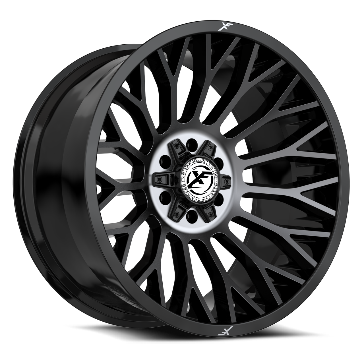 Set 4 20" XF Off-Road XF-237 Black Machined Titanium DDT 20x12 8x6.5 8x170 -44mm