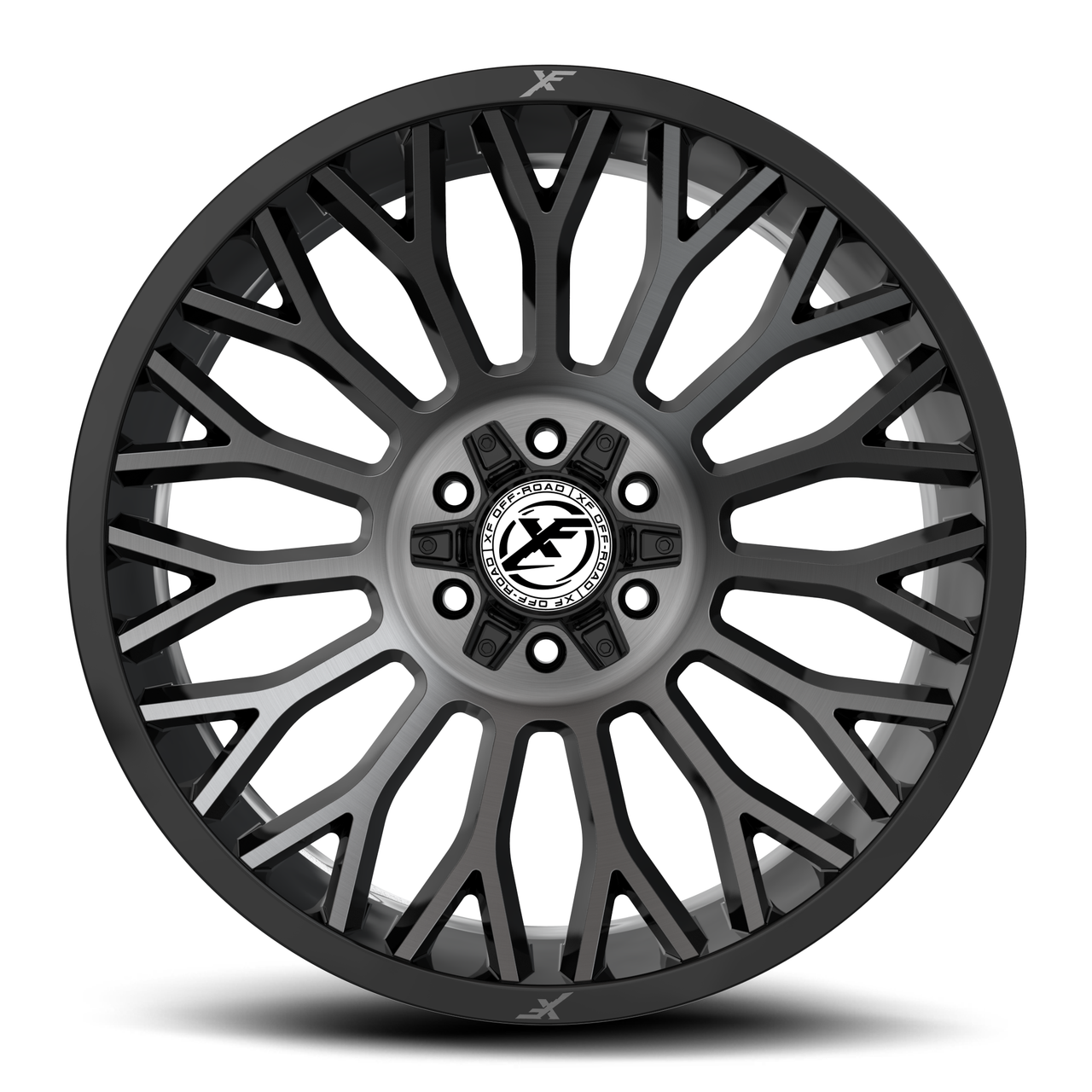 Set 4 20" XF Off-Road XF-237 Black Machined Titanium DDT 20x12 8x6.5 8x170 -44mm