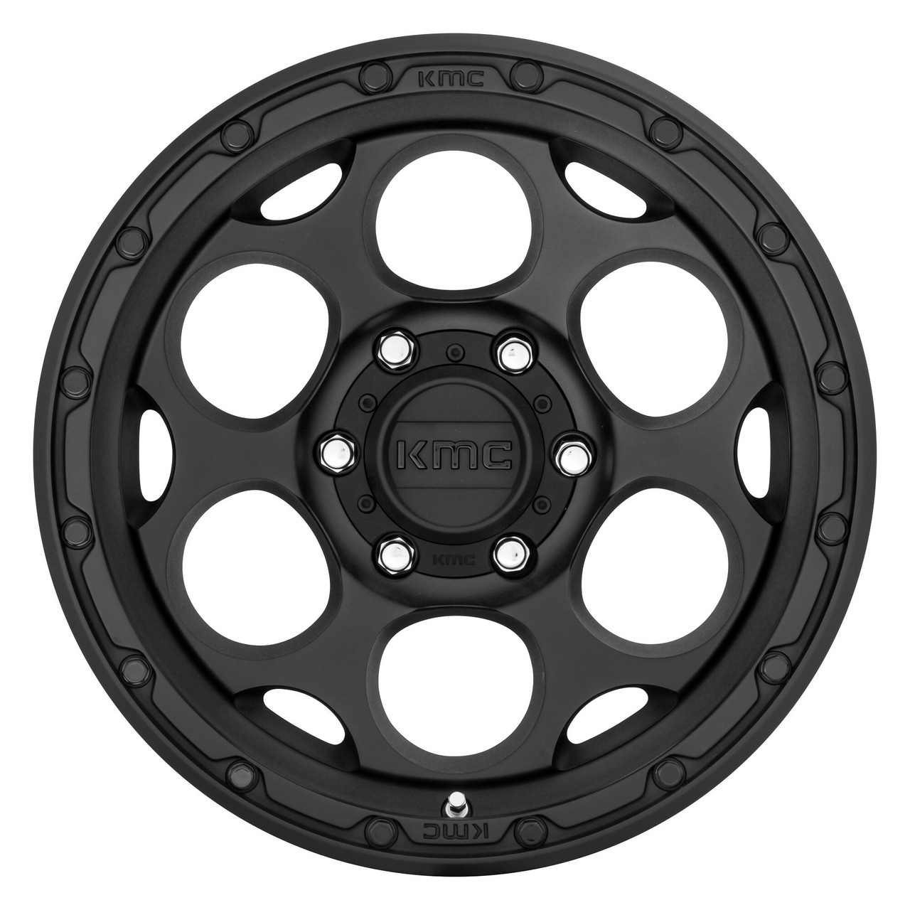 17" KMC KM541 Dirty Harry 17x8.5 8x6.5 Textured Black Wheel 0mm For Chevy Ford