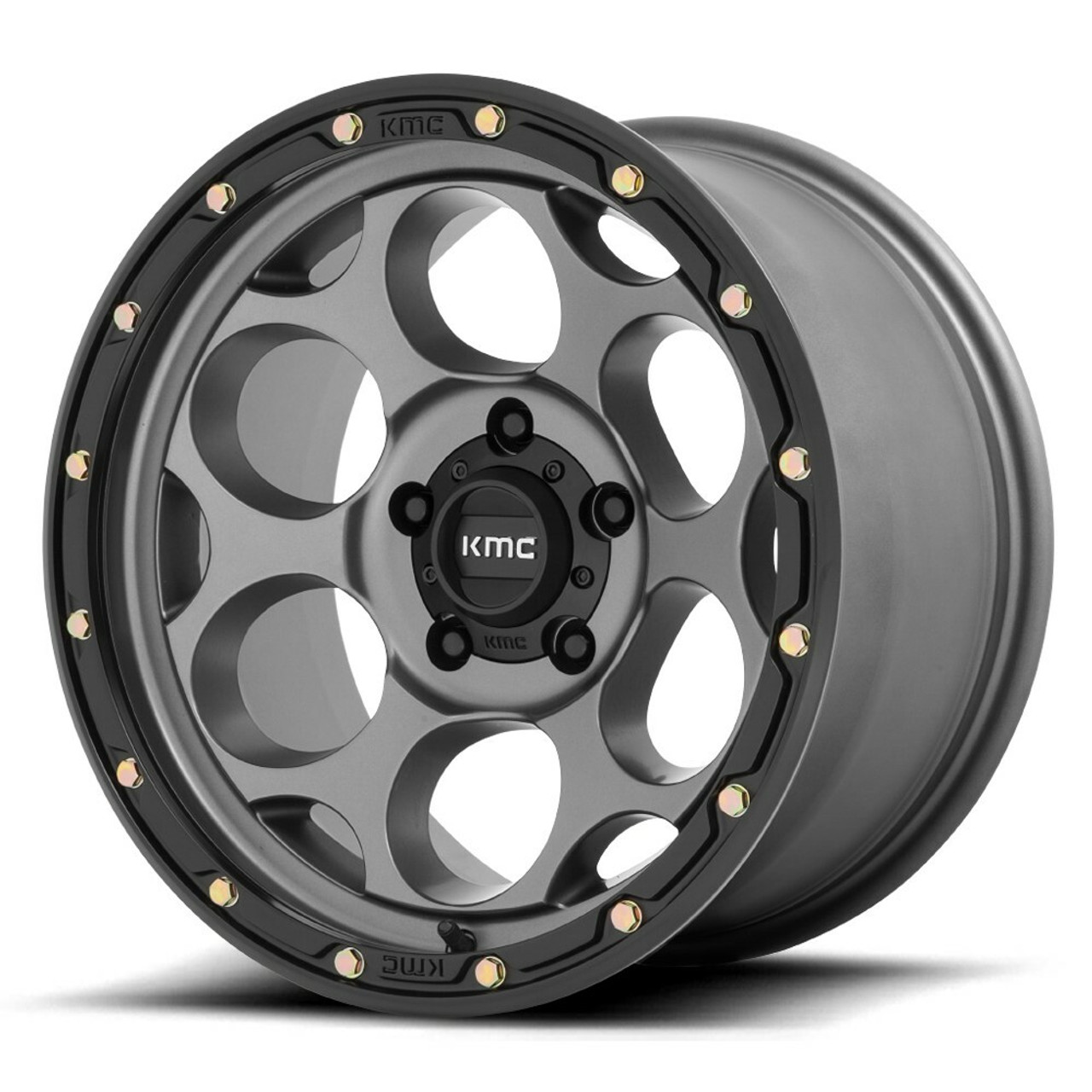 KMC KM541 Dirty Harry 17x8.5 6x4.5 Satin Gray With Black Lip Wheel 17" 18mm Rim