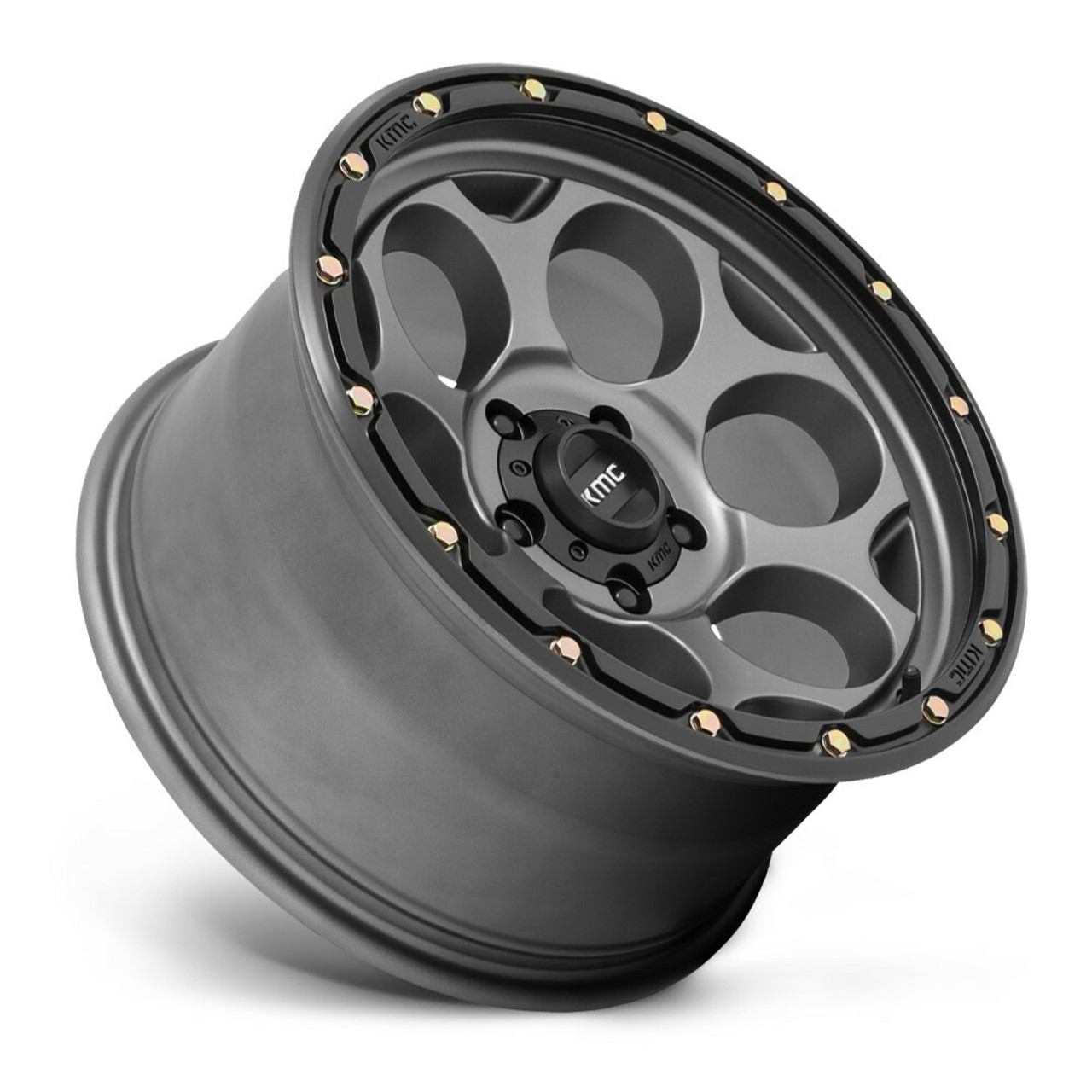 KMC KM541 Dirty Harry 17x8.5 6x4.5 Satin Gray With Black Lip Wheel 17" 18mm Rim