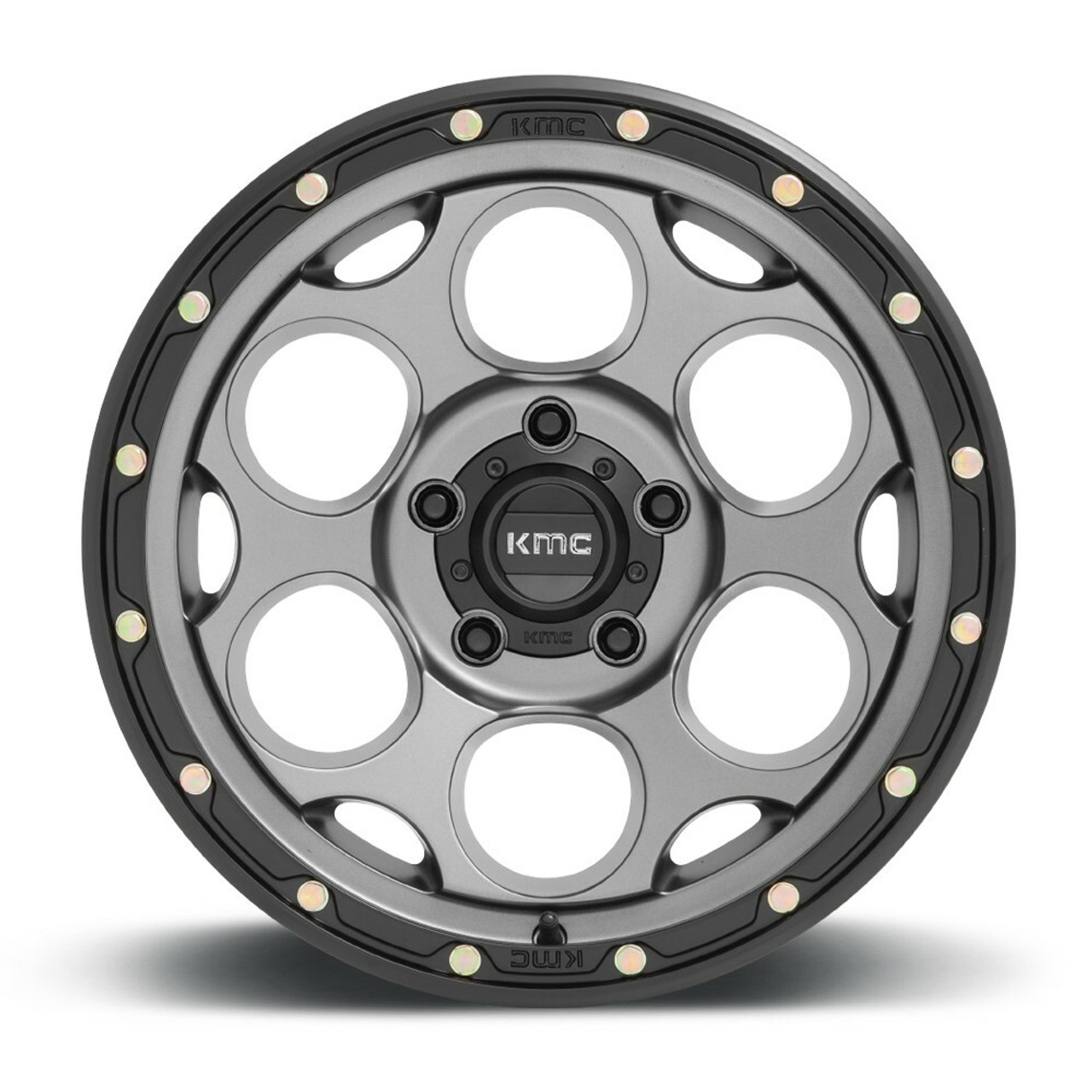 KMC KM541 Dirty Harry 17x8.5 6x4.5 Satin Gray With Black Lip Wheel 17" 18mm Rim