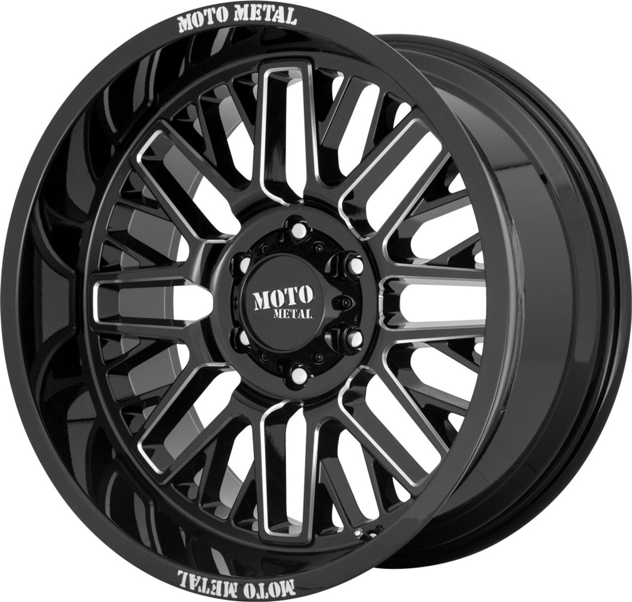 Moto Metal MO802 22x10 8x170 Gloss Black Milled Wheel 22" -18mm For Ford Rim