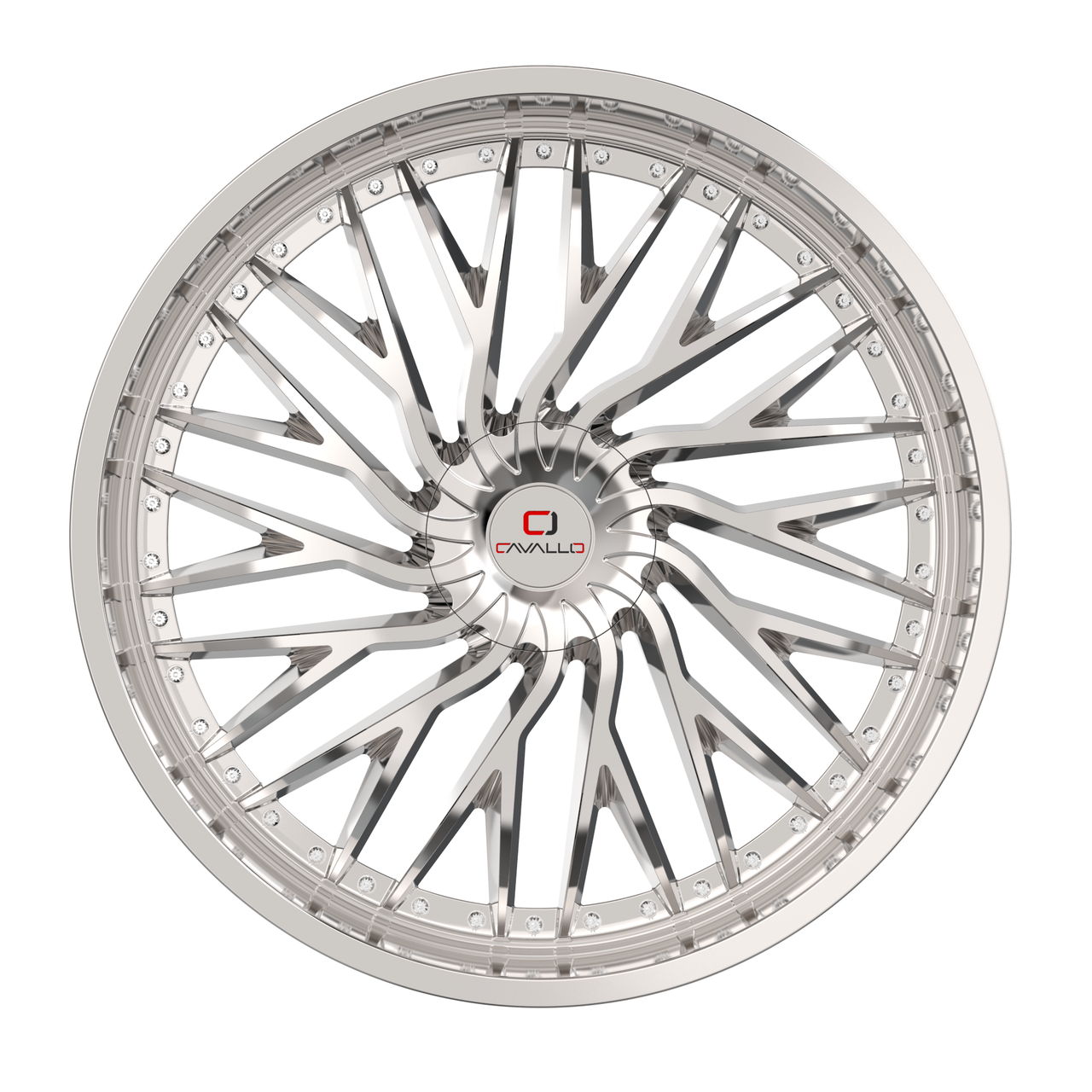 22" Cavallo CLV-43 Nano Chrome 22x8.5 Wheel 5x4.5 5x120 38mm Rim