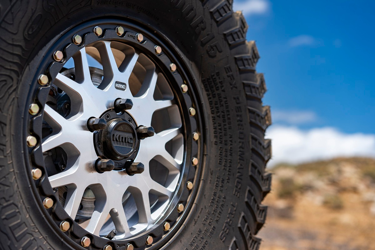15" KMC Powersports Ks235 Grenade Beadlock 15x6 4x137 Machined Wheel 38mm Rim