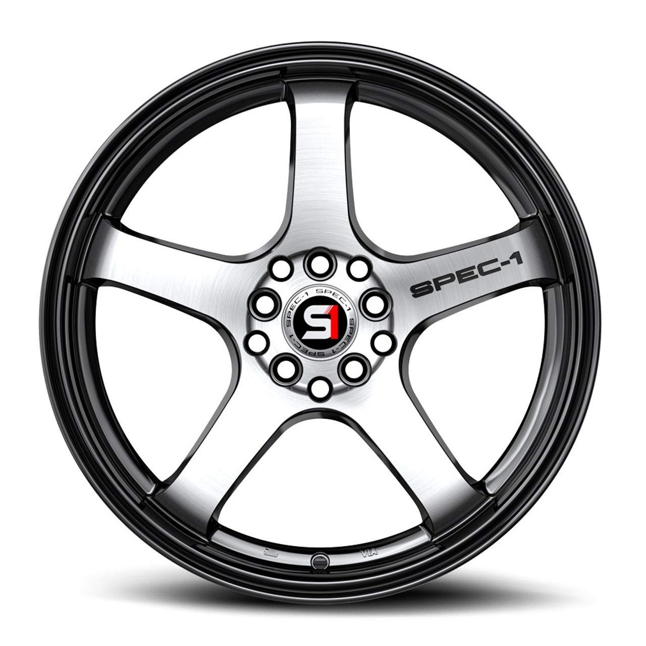 20" Spec-1 SPT-31 Gloss Black & Machined 20x9 Wheel 5x4.5 5x120 38mm Rim