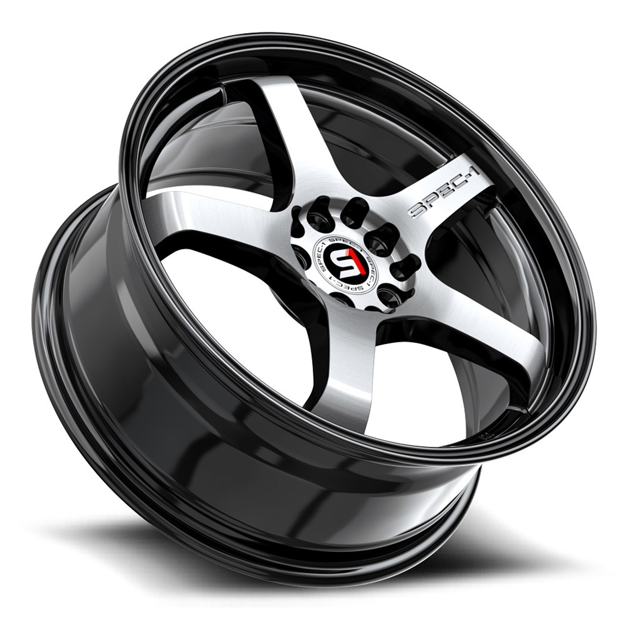 20" Spec-1 SPT-31 Gloss Black & Machined 20x9 Wheel 5x112 5x4.5 38mm Rim