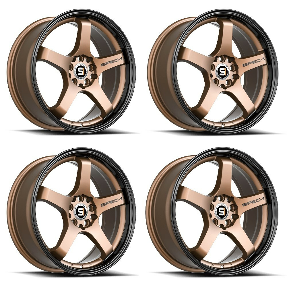 Set 4 19" Spec-1 SPT-31 Matte Bronze & Black Lip 19x8.5 Wheels 5x100 5x4.5 38mm