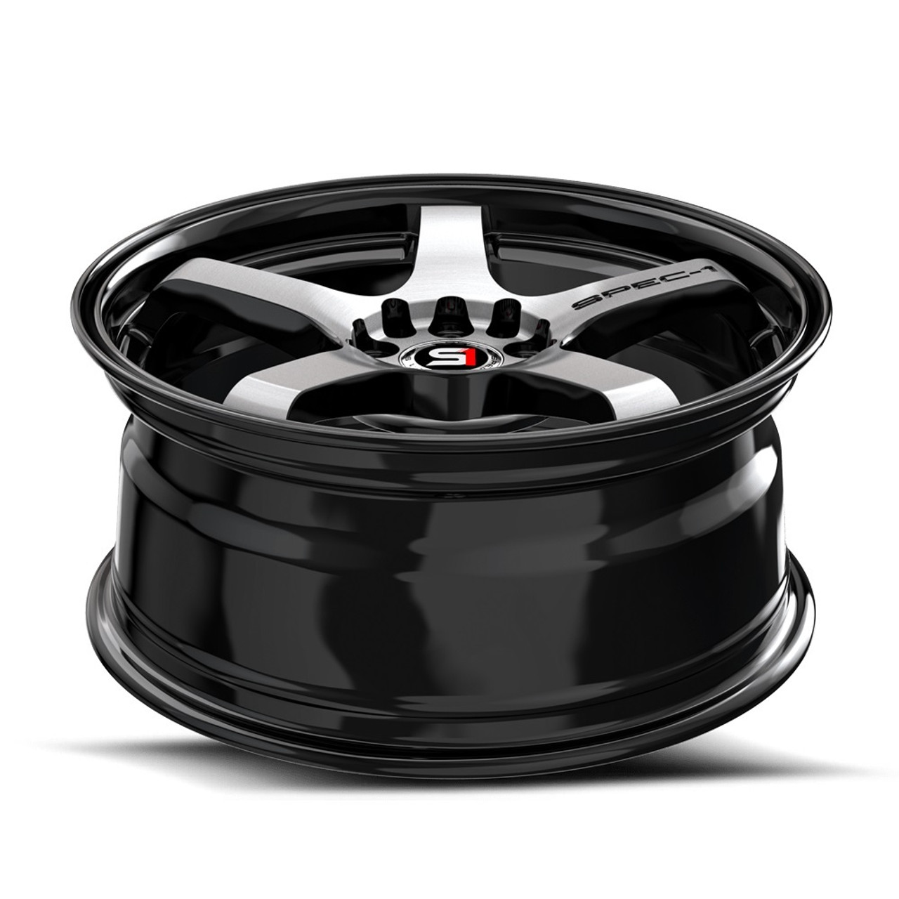 17" Spec-1 SPT-31 Gloss Black & Machined 17x7.5 Wheel 5x110 5x4.5 42mm Rim
