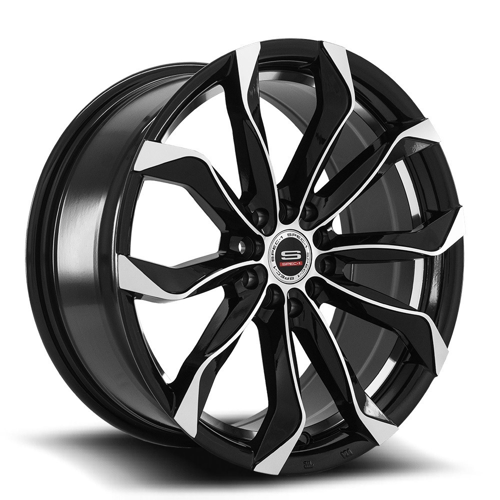 Set 4 17" Spec-1 SP-44 Gloss Black Machined 17x7.5 Wheels 5x100 5x4.5 35mm Rims