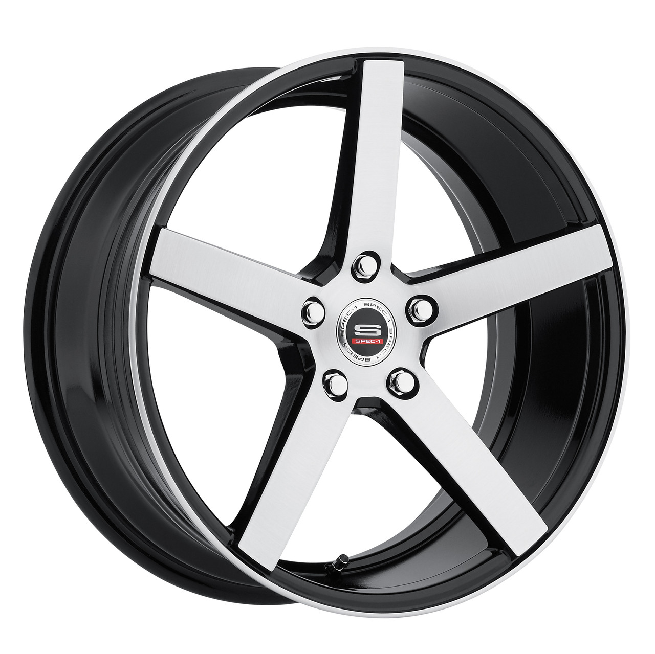18" Spec-1 SP-36 Gloss Black & Brushed 18x8 Wheel 5x4.5 38mm Rim