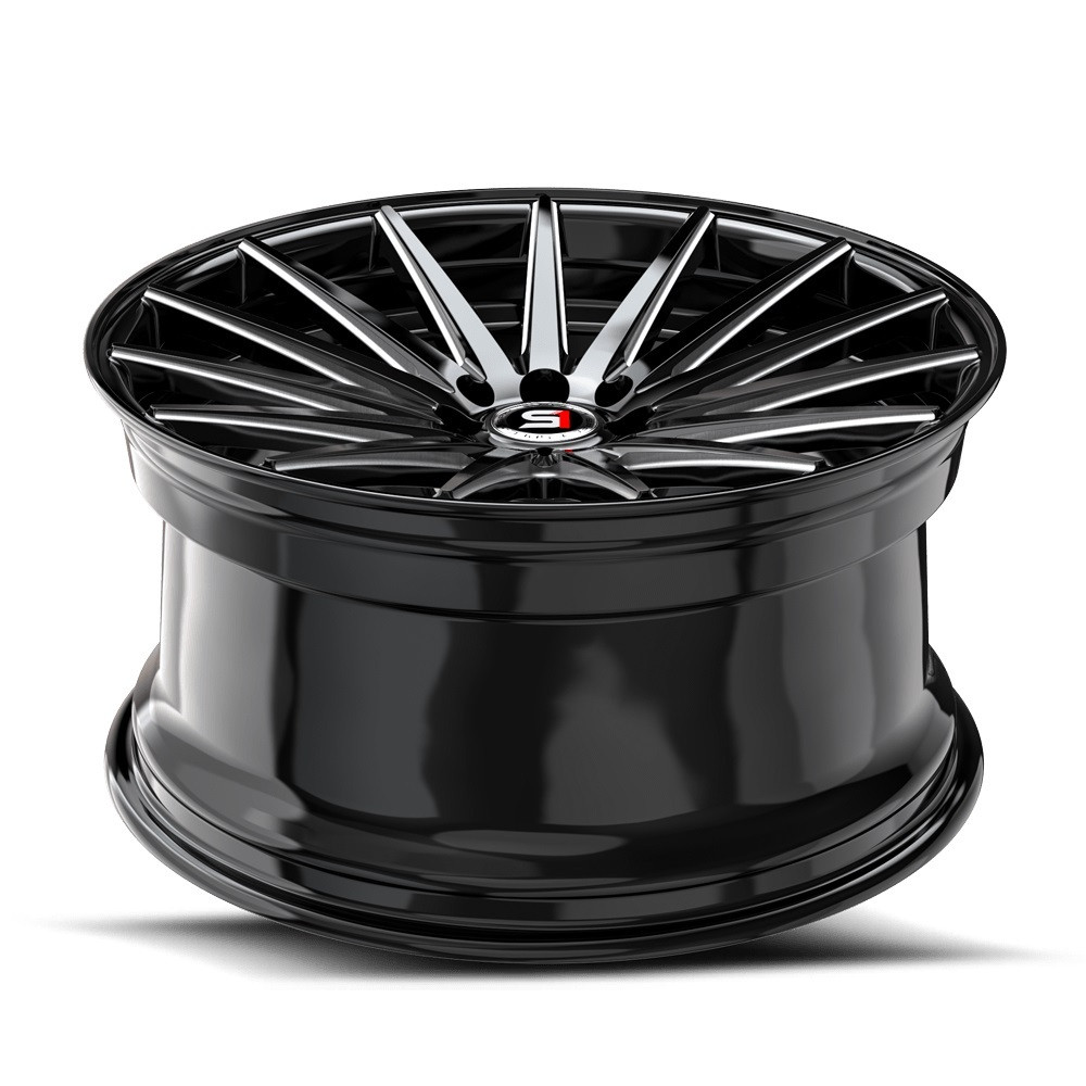 Set 4 20" Spec-1 SP-69 Gloss Black & Milled 20x8.5 Wheels 5x112 5x4.5 38mm Rims