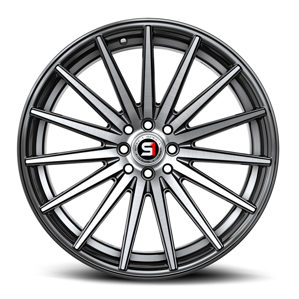 Set 4 18" Spec-1 SP-69 Black Machined & Undercut 18x8 5x110 5x4.5 38mm Rims
