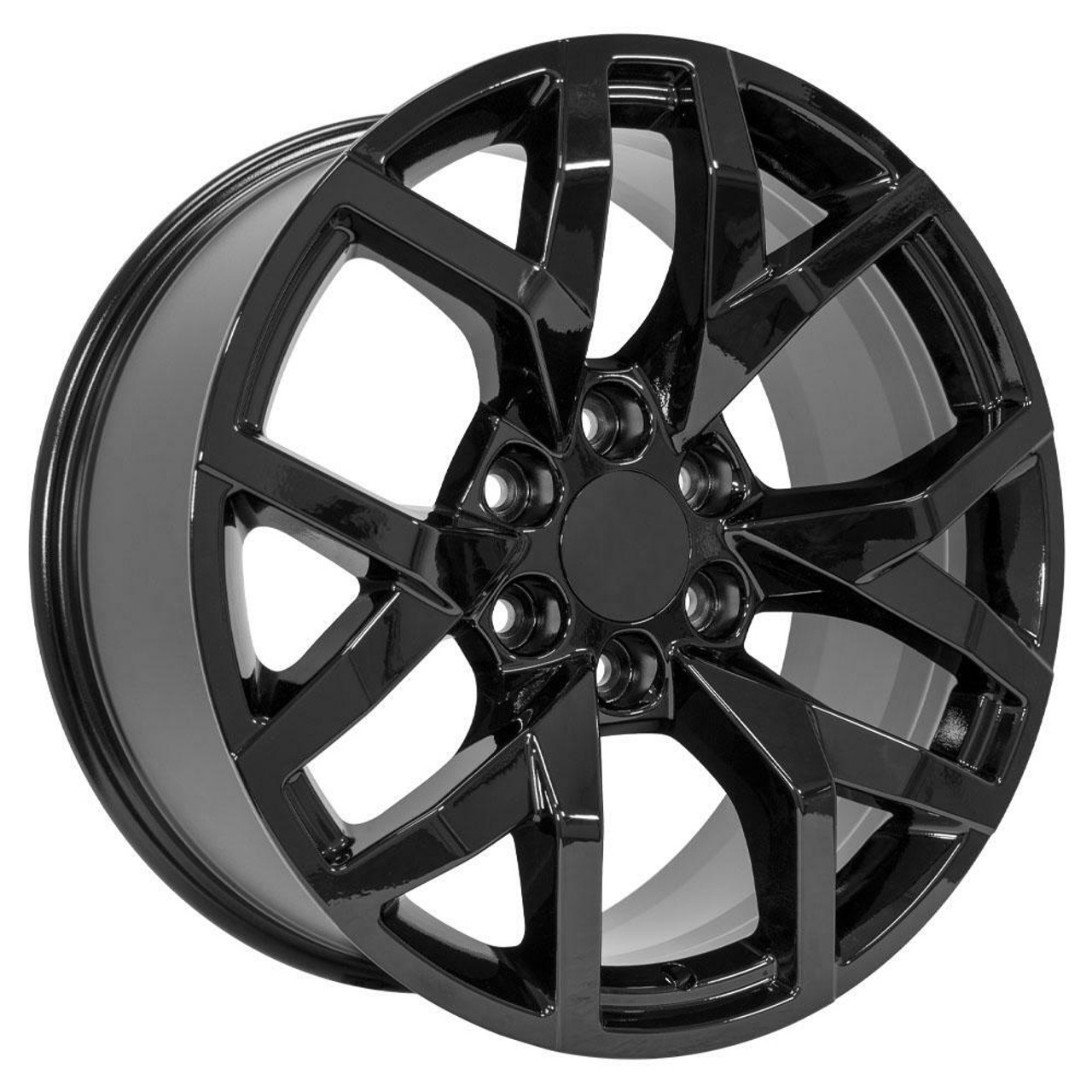 Set 4 20" OE Wheels CV66 Gloss Black 20x9 Wheels 6x5.5 Rims 28mm For Chevy GMC
