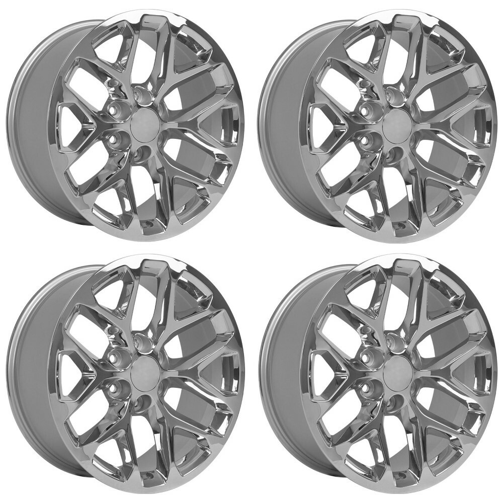 Set 4 22" OE Wheels CV98B Chrome 22x9 Wheels 6x5.5 Rims 24mm For Chevy GMC