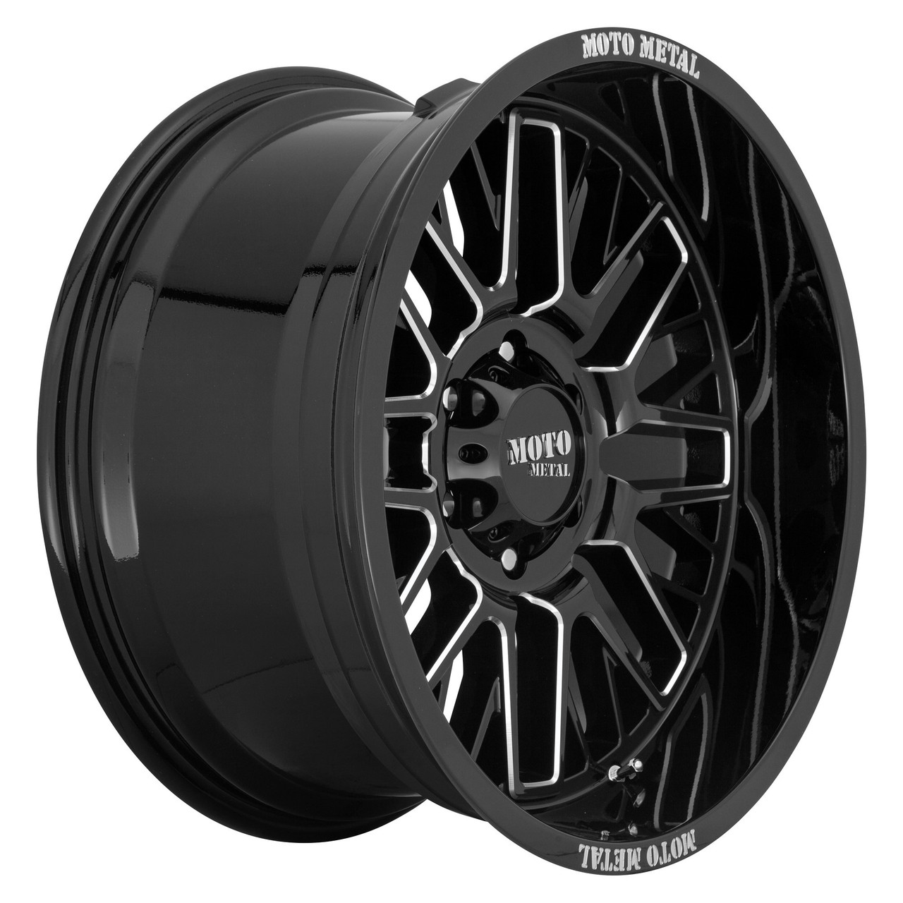 Moto Metal MO802 20x9 5x5.0 Gloss Black Milled Wheel 20" 18mm Rim