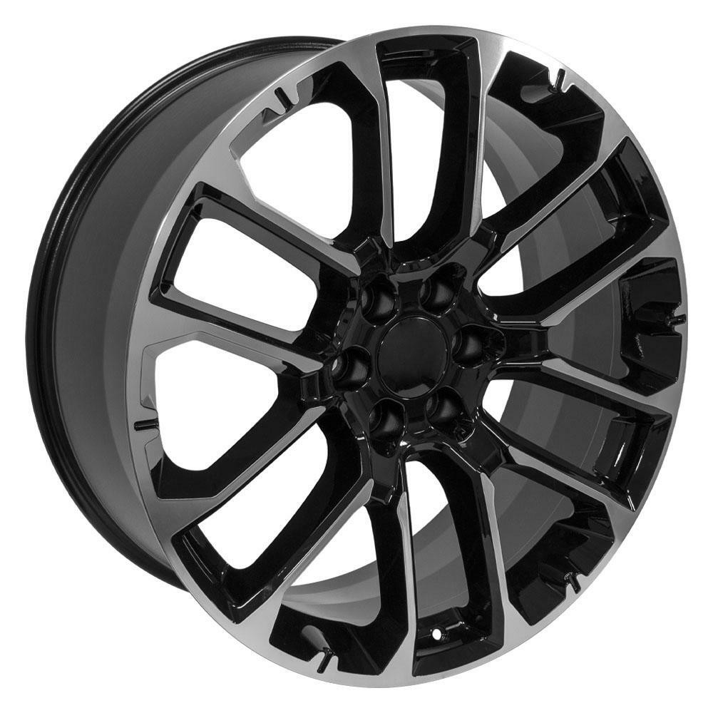 24" OE Wheels CV67 Black Machined 24x10 Wheel 6x5.5 28mm For Chevy GMC Cadillac