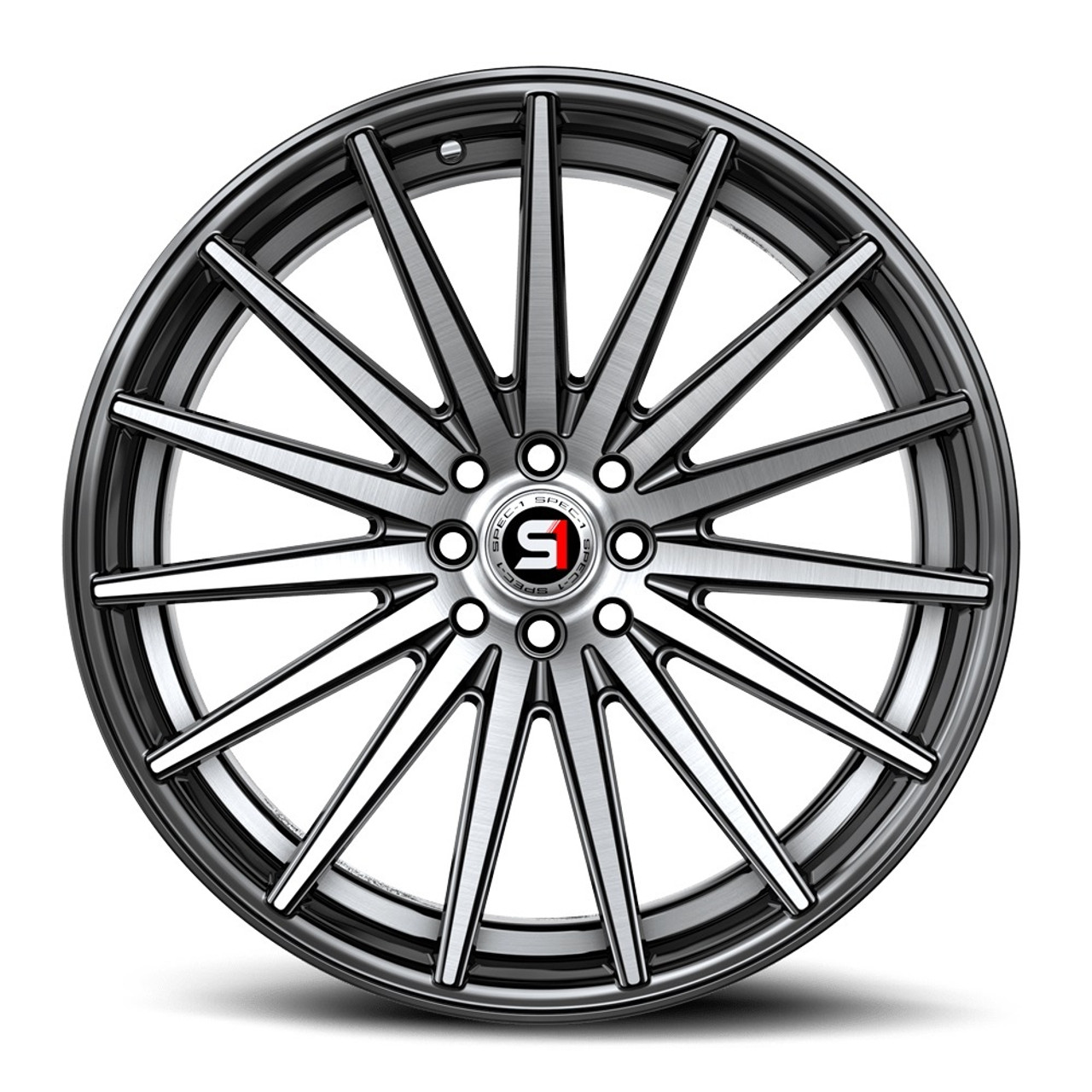 Set 4 17" Spec-1 SP-69 Black Machined & Undercut 17x7.5 Wheels 5x112 5x4.5 42mm