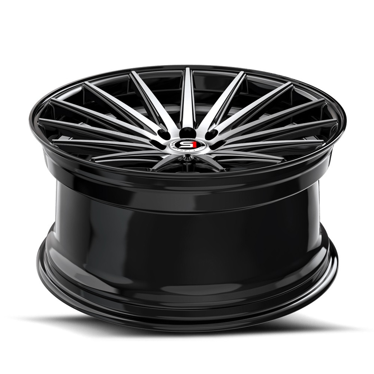 Set 4 17" Spec-1 SP-69 Black Machined & Undercut 17x7.5 Wheels 5x112 5x4.5 42mm
