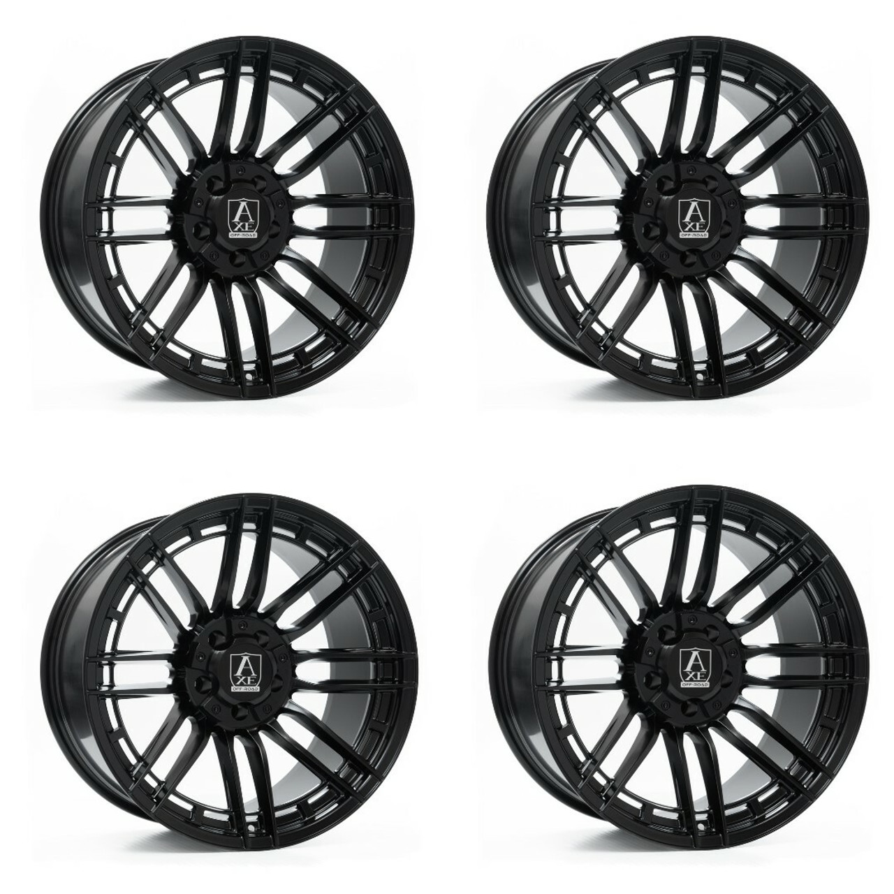 Set 4 20" Axe Wheels Thanos Satin Black 20x10 Wheels 6x5.5 -10mm Lifted Rims