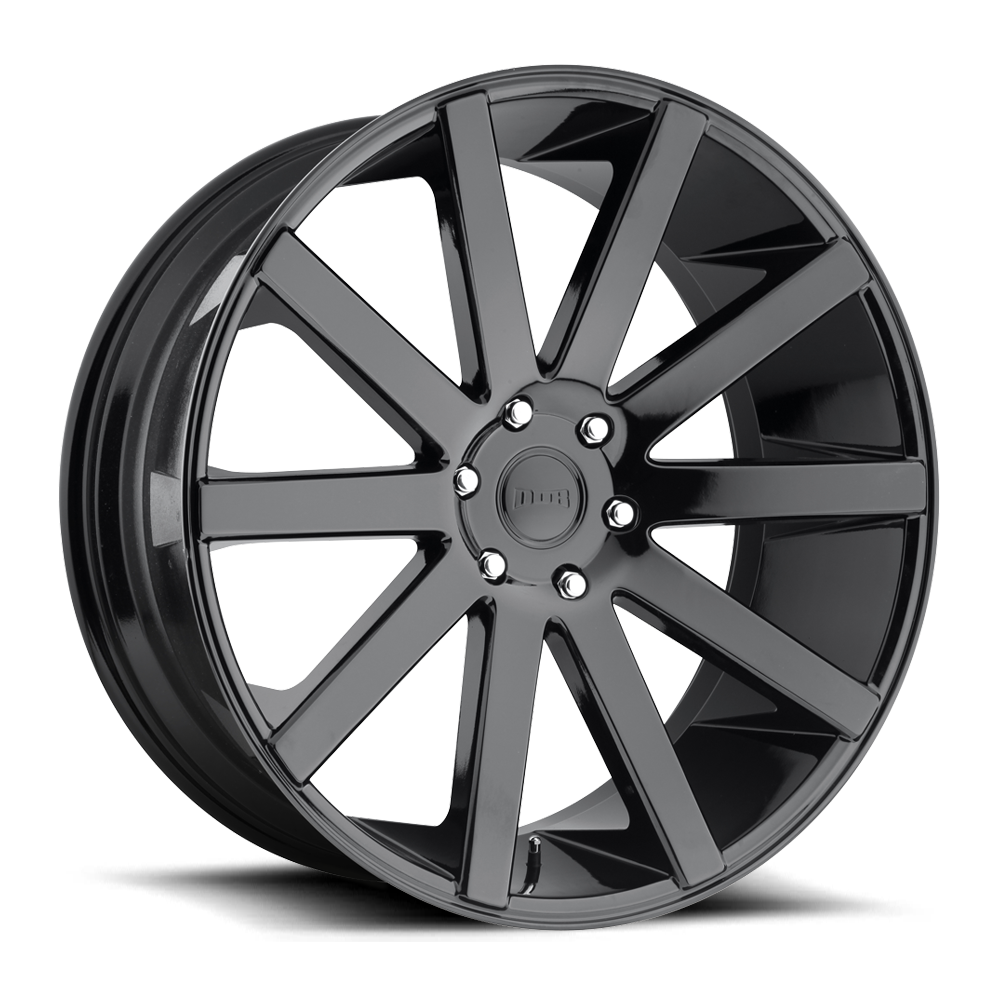 24" DUB 1PC S219 Shot Calla 24x10 5x5.5 Gloss Black Wheel 25mm For Dodge Ram Rim