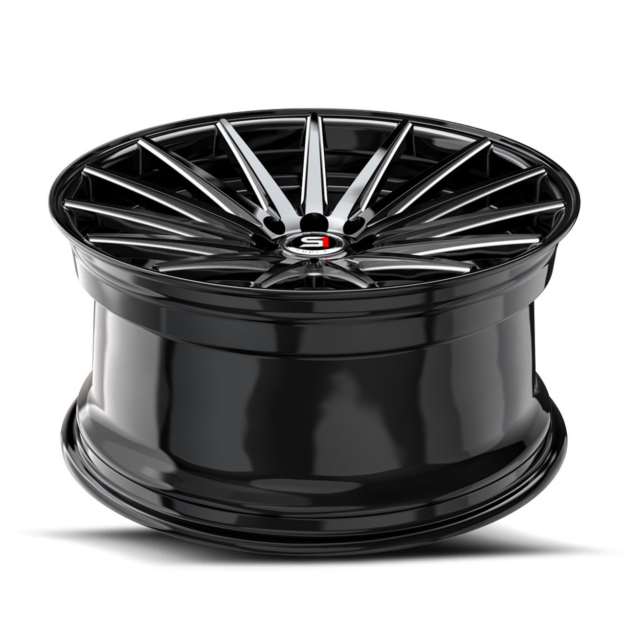 17" Spec-1 SP-69 Gloss Black & Milled 17x7.5 Wheel 5x100 5x4.5 42mm Rim