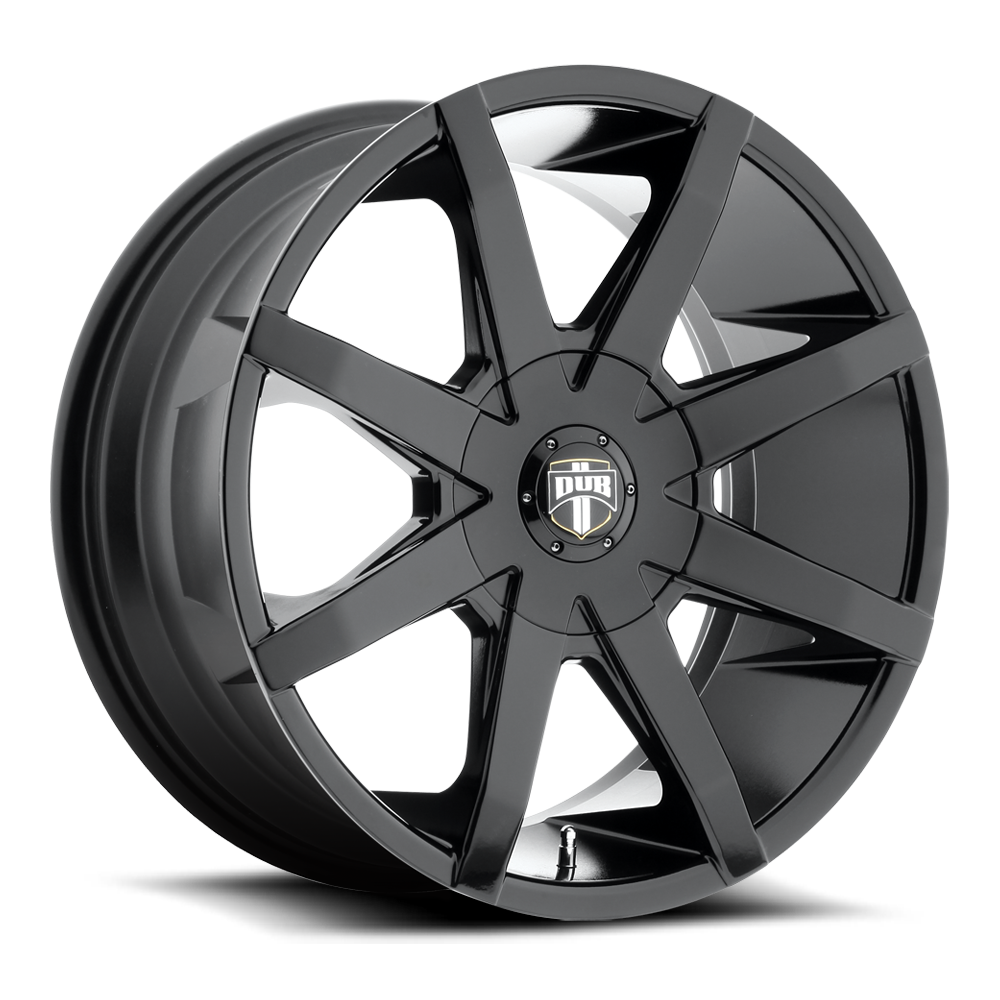DUB 1PC S110 Push 22x9.5 5x115 5x4.75 Gloss Black 22" 15mm For Chrysler Dodge