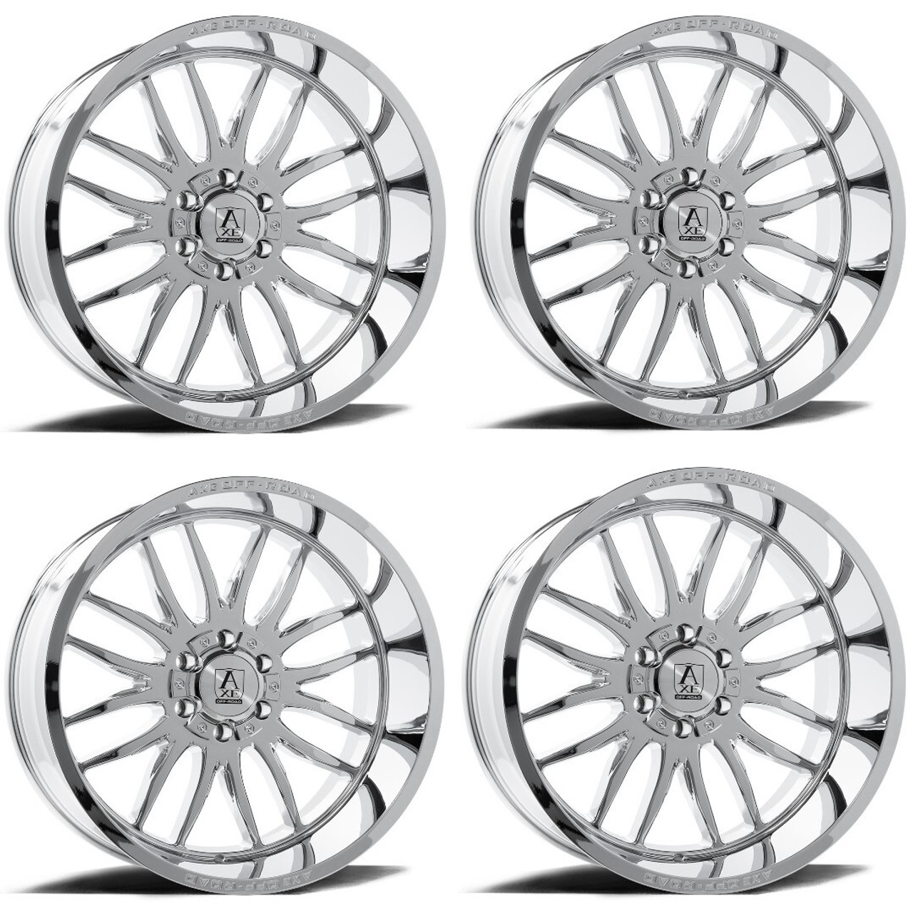 Set 4 20" Axe Wheels Hades 20x10 5x5 5x5.5 -19mm Chrome Wheels  Lifted Truck Rim