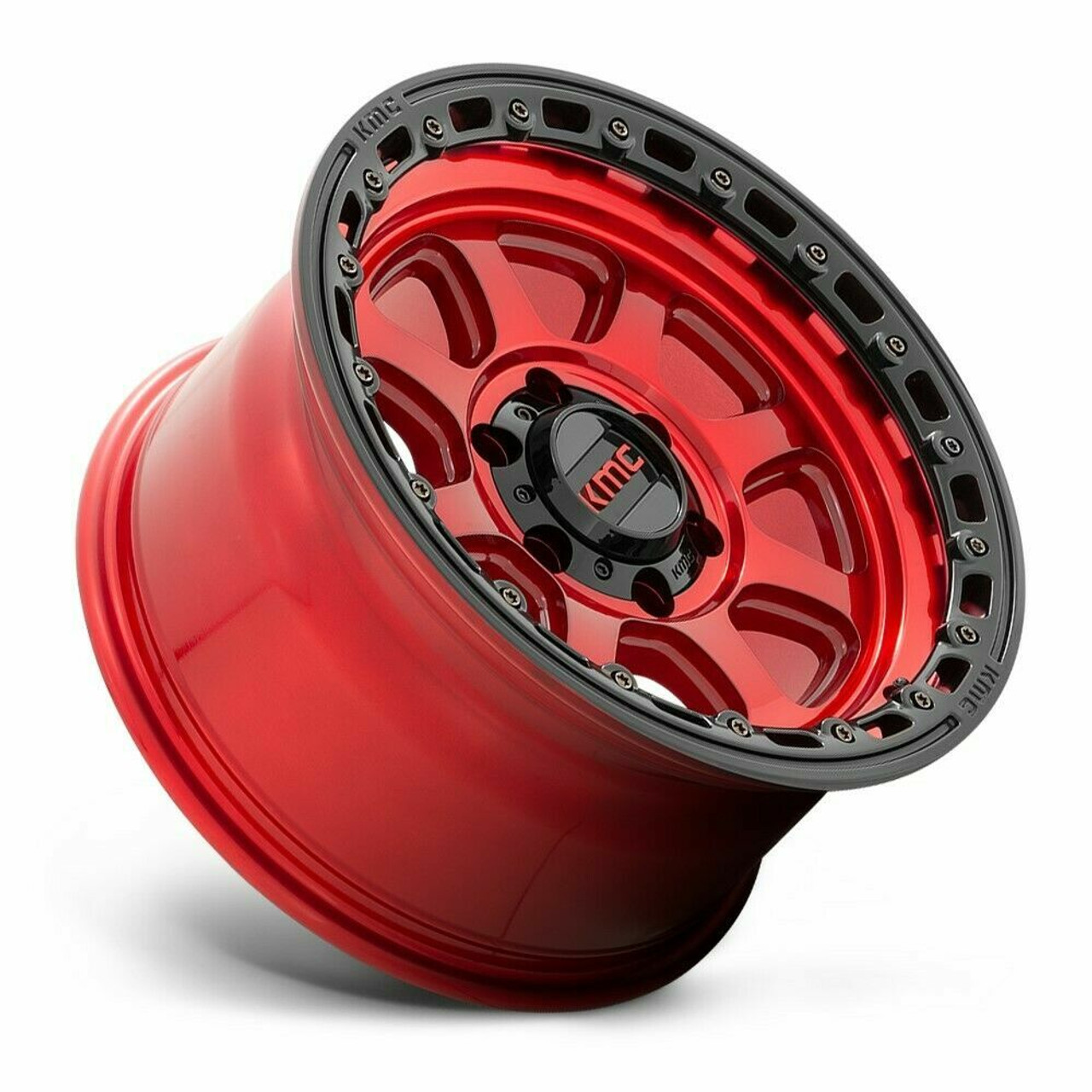 KMC KM548 Chase 20x9 6x5.5 Candy Red With Black Lip Wheel 20" 0mm Truck Rim