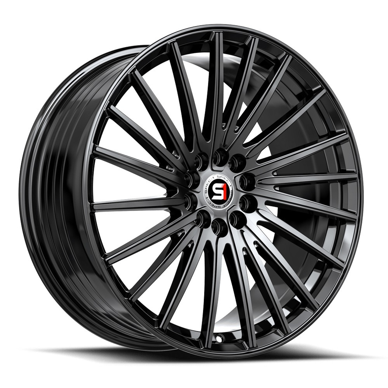 17" Spec-1 SP-68 Gloss Black 17x7.5 Wheel 4x100 4x4.5 42mm Rim