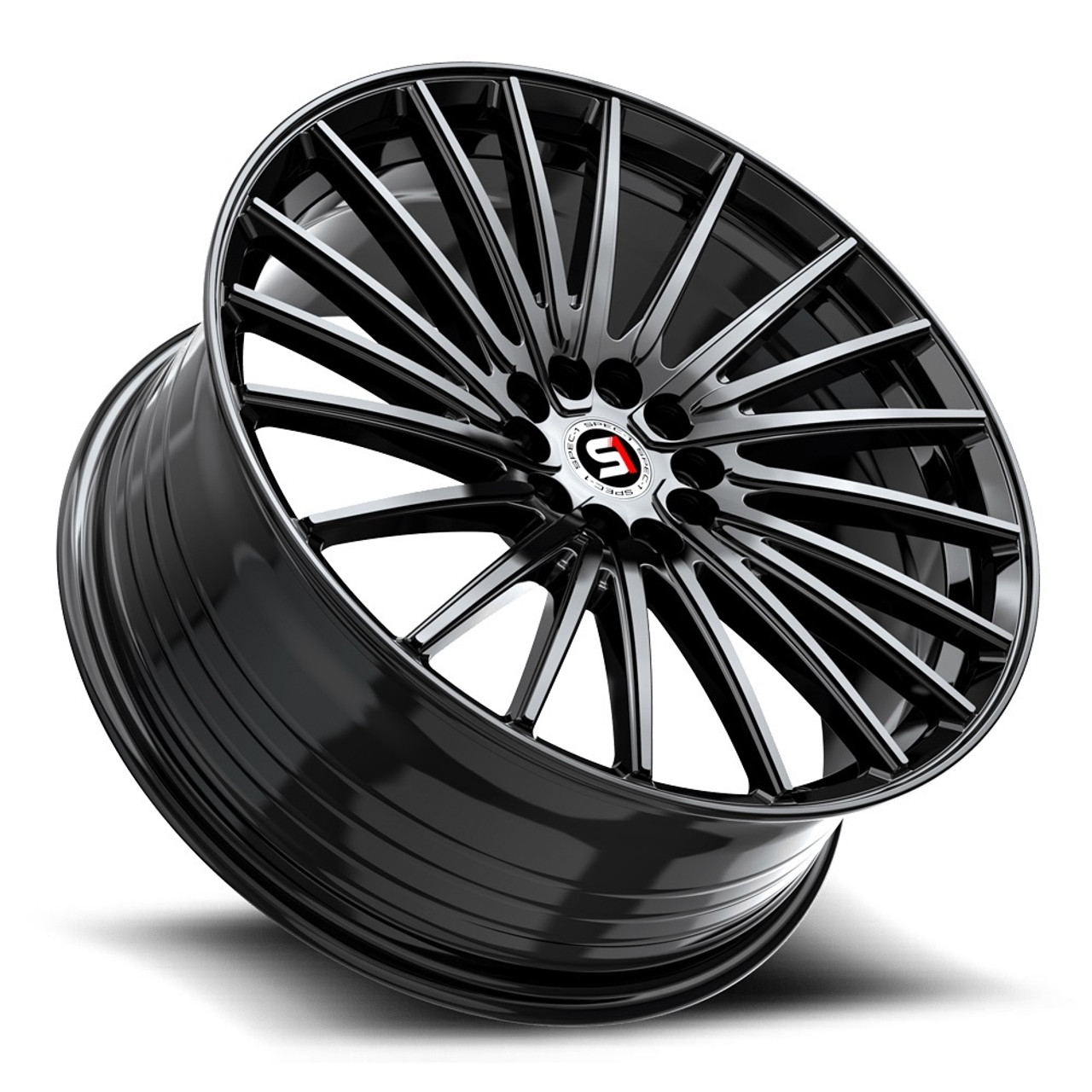17" Spec-1 SP-68 Gloss Black 17x7.5 Wheel 4x100 4x4.5 42mm Rim